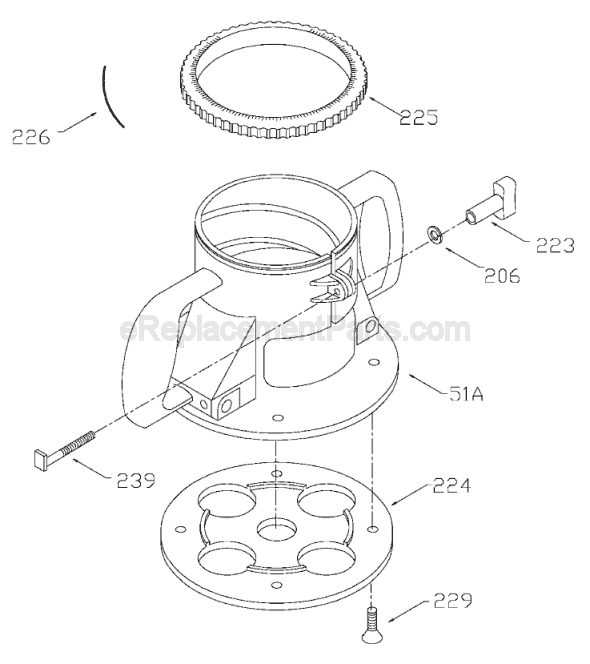 Page A Diagram and Parts List for 75361  Porter Cable Router